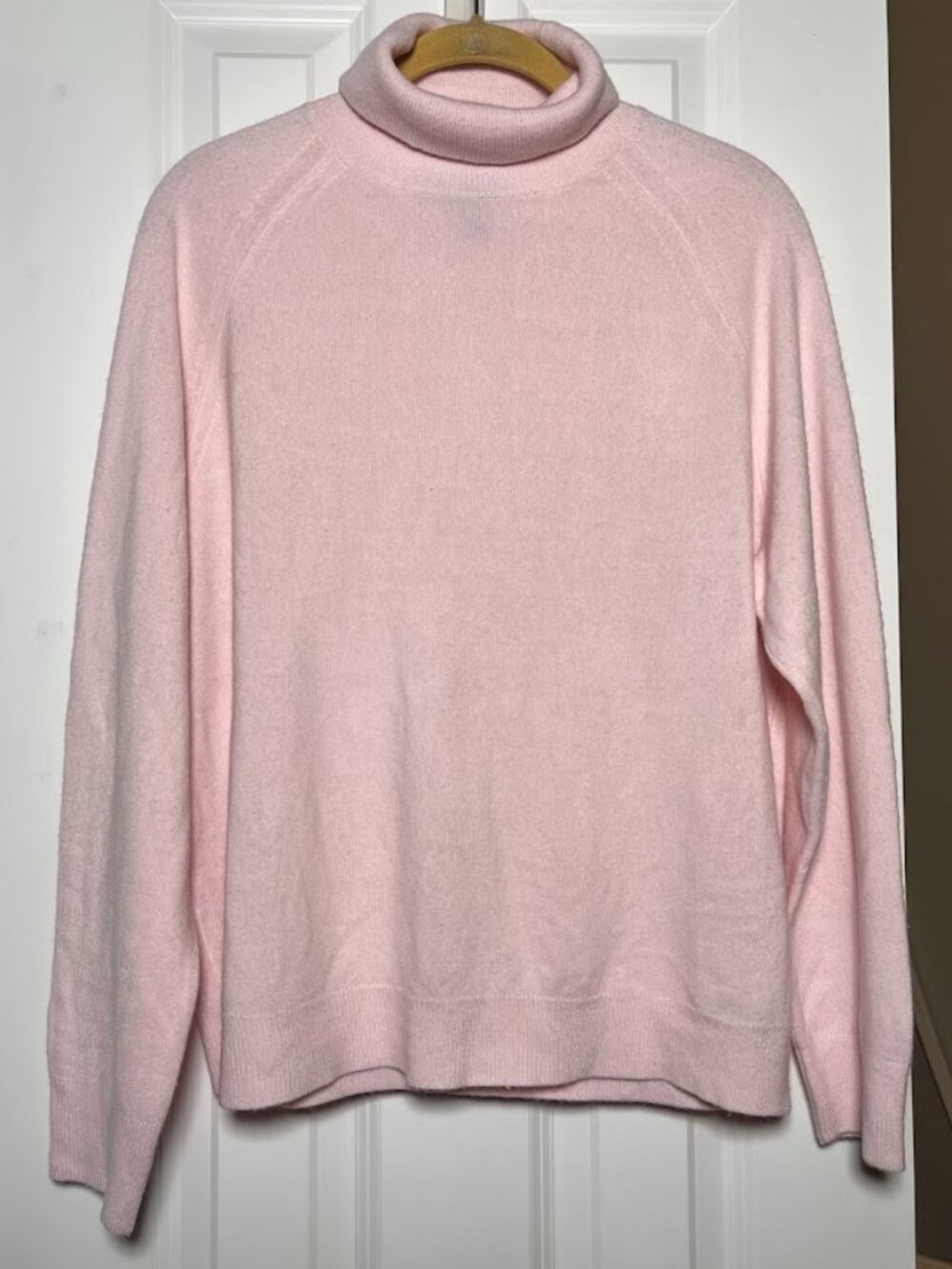 Karen Scott Pastel Baby Pink Turtleneck Knit Sweater Raglan Sleeve XL
